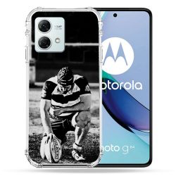 Coque Renforcée Pour Motorola G84 5G Sport Rugby Noir Blanc