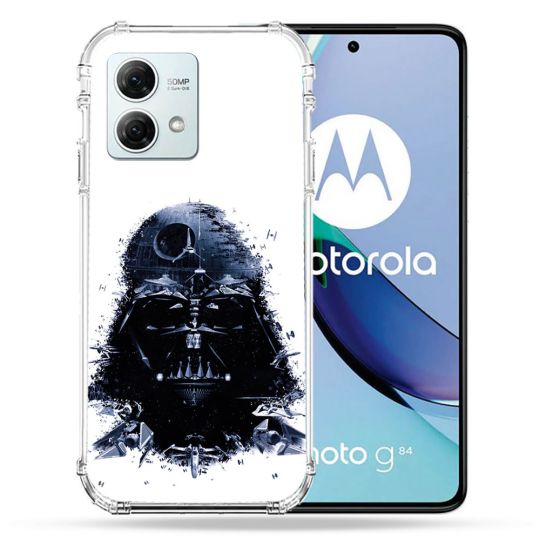 Coque Renforcée Pour Motorola G84 5G Star Wars - Dark Vador Blanc