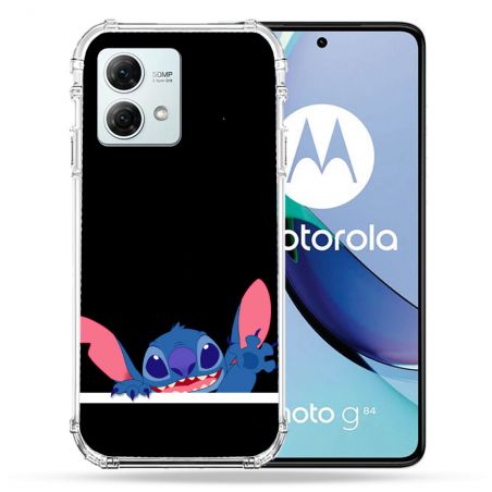 Coque Renforcée Pour Motorola G84 5G Stitch Noir