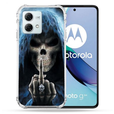 Coque Renforcée Pour Motorola G84 5G Tete de Mort Doigt