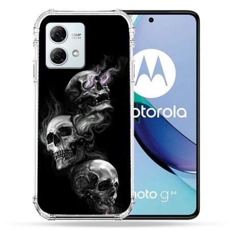 Coque Renforcée Pour Motorola G84 5G Tete de Mort Triple