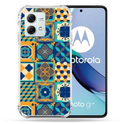 Coque Renforcée Pour Motorola G84 5G Texture Carreau Ciment Orange