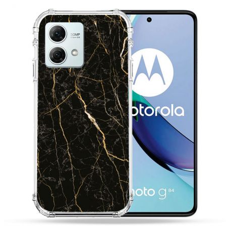 Coque Renforcée Pour Motorola G84 5G Texture Marbre Noir