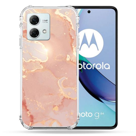 Coque Renforcée Pour Motorola G84 5G Texture Marbre Rose