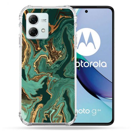 Coque Renforcée Pour Motorola G84 5G Texture Marbre Vert