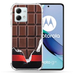 Coque Renforcée Pour Motorola G84 5G Texture Trompe Oeil Chocolat