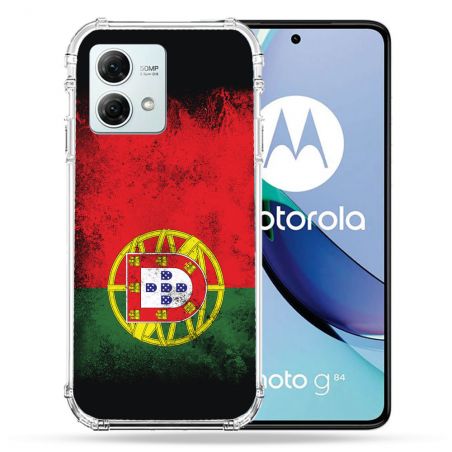 Coque Renforcée Pour Motorola G84 5G Voyage Portugal Drapeau