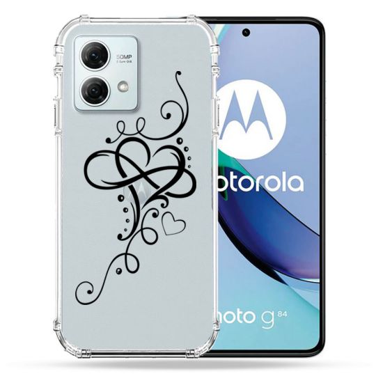 Coque Transparente Pour Motorola G84 5G Cœur infini