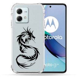 Coque Transparente Pour Motorola G84 5G Dragon Noir