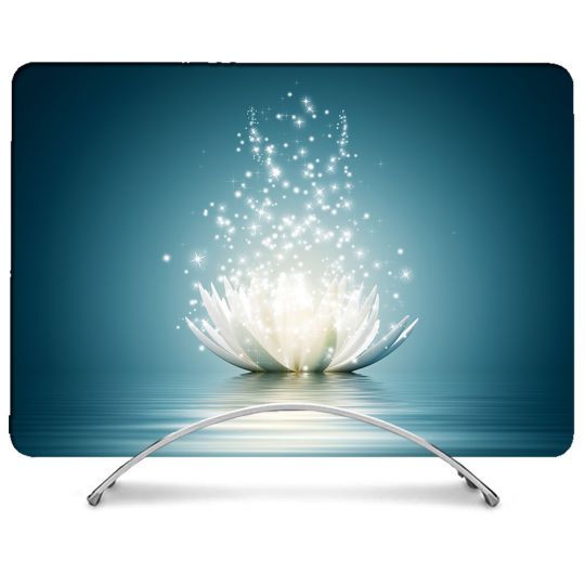 Coque Intégrale Pour MacBook Air M2 M3 13.6 Fleur Lotus Blanc