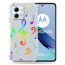 Coque Transparente Pour Motorola G84 5G Note Musique Colore
