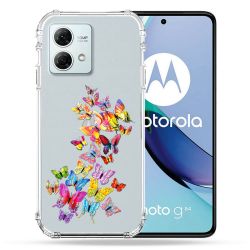 Coque Transparente Pour Motorola G84 5G Papillon Multicolore