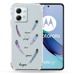 Coque Transparente Pour Motorola G84 5G Plume Couleur