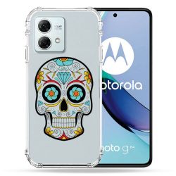 Coque Transparente Pour Motorola G84 5G Tete Mort Color