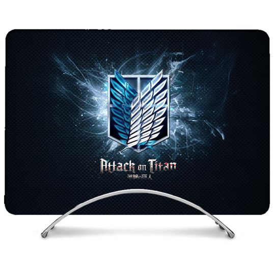 Coque Intégrale Pour MacBook Air M2 M3 13.6 Manga Attaque Titans Noir