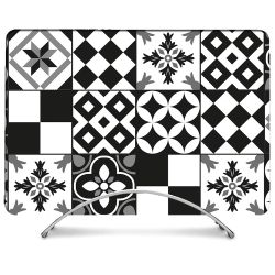 Coque Intégrale Pour MacBook Air M2 M3 13.6 Texture Carreau Ciment Noir