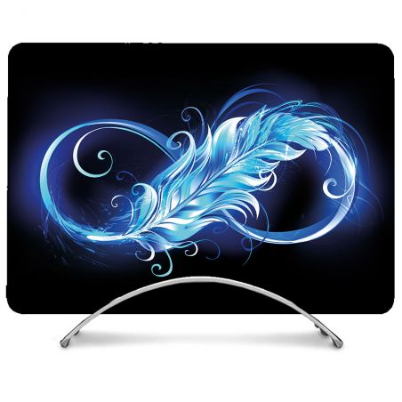 Coque Intégrale Pour MacBook Air M2 M3 13.6 Texture Plume Infini Bleu