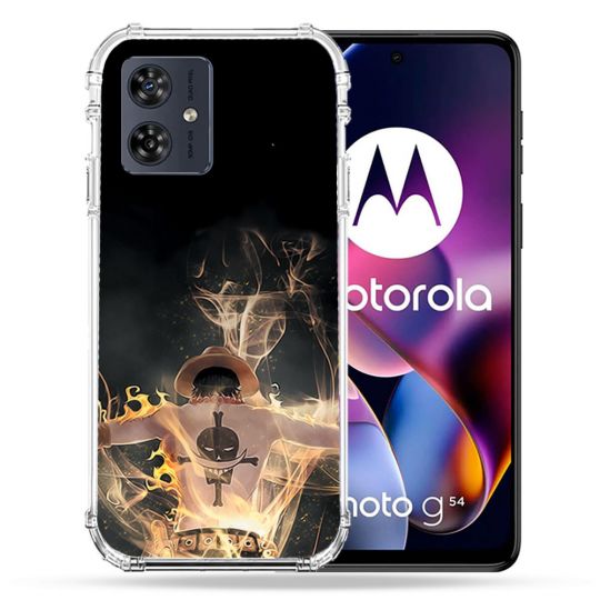 Coque Renforcée Pour Motorola G54 5G Manga One Piece Ace Noir