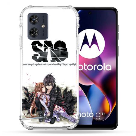 Coque Renforcée Pour Motorola G54 5G Manga SAO sword Art Online Blanc