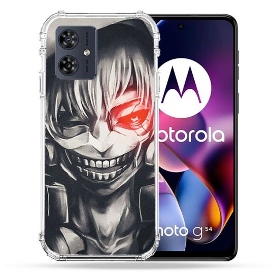 Coque Renforcée Pour Motorola G54 5G Manga Tokyo Ghoul Kaneki Noir