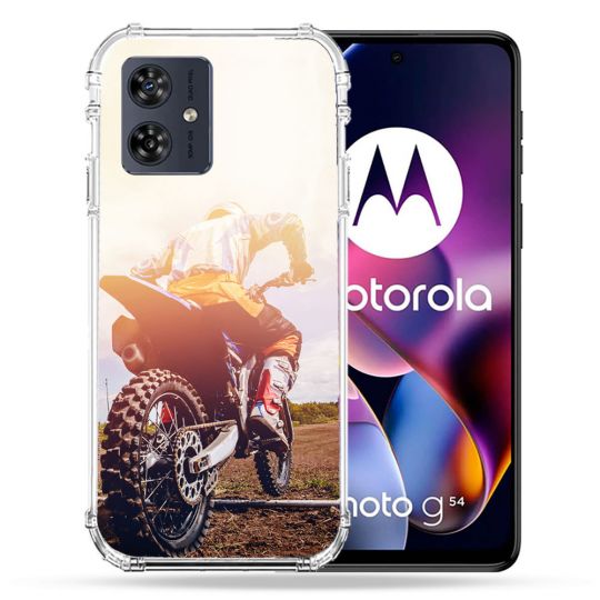 Coque Renforcée Pour Motorola G54 5G Moto Cross Soleil