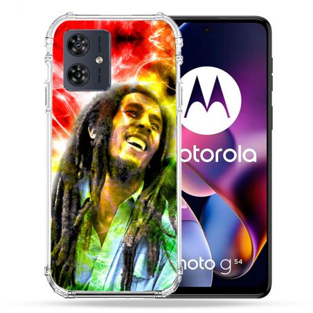 Coque Renforcée Pour Motorola G54 5G Musique Bob Marley Color