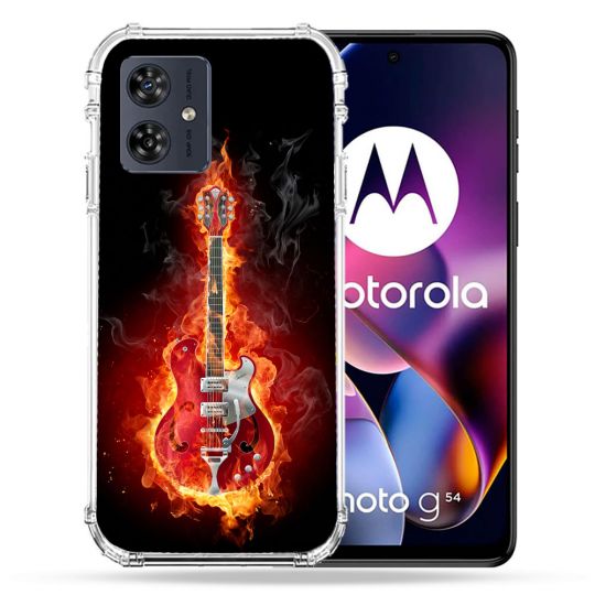Coque Renforcée Pour Motorola G54 5G Musique Guitare Electrique