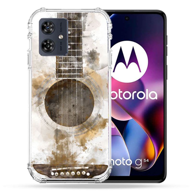 Coque Renforcée Pour Motorola G54 5G Musique Guitare Tag