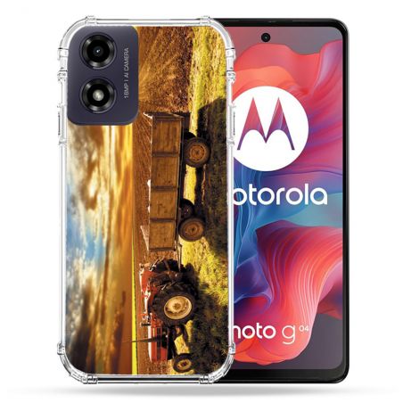 Coque Renforcée Pour Motorola G04 4G Agriculture Tracteur Color