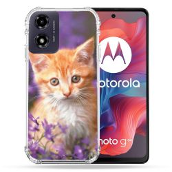 Coque Renforcée Pour Motorola G04 4G Animal Chat Violet