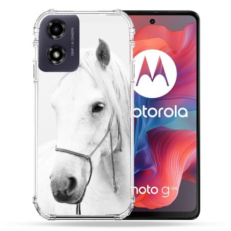 Coque Renforcée Pour Motorola G04 4G Animal Cheval Cristal
