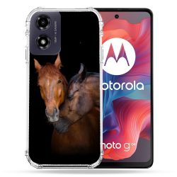 Coque Renforcée Pour Motorola G04 4G Animal Cheval Marron