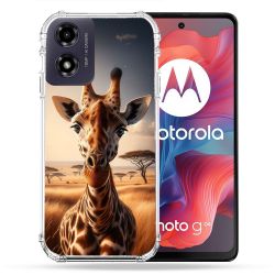 Coque Renforcée Pour Motorola G04 4G Animal Girafe Savane