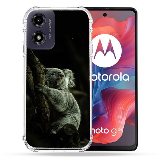 Coque Renforcée Pour Motorola G04 4G Animal Koala Noir