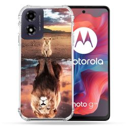 Coque Renforcée Pour Motorola G04 4G Animal Lion Reflet