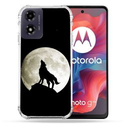Coque Renforcée Pour Motorola G04 4G Animal Loup Noir