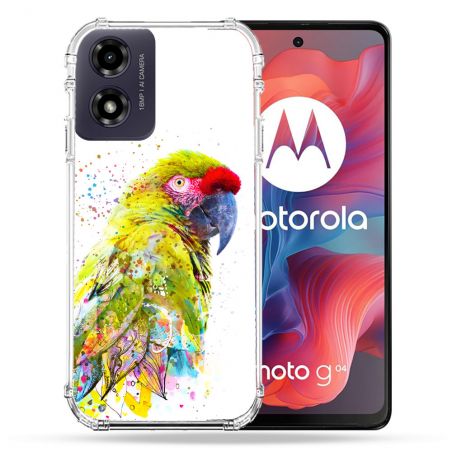 Coque Renforcée Pour Motorola G04 4G Animal Perroquet Jaune