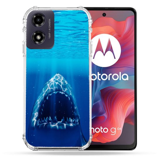 Coque Renforcée Pour Motorola G04 4G Animal Requin Dent