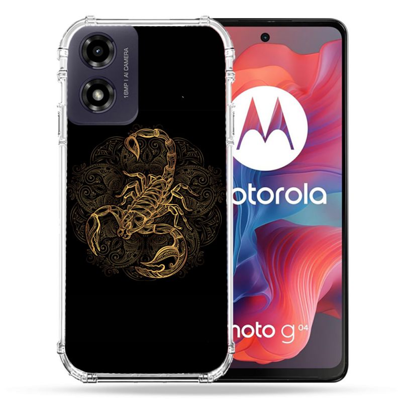 Coque Renforcée Pour Motorola G04 4G Animal Scorpion Fresque