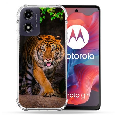 Coque Renforcée Pour Motorola G04 4G Animal Tigre Jungle