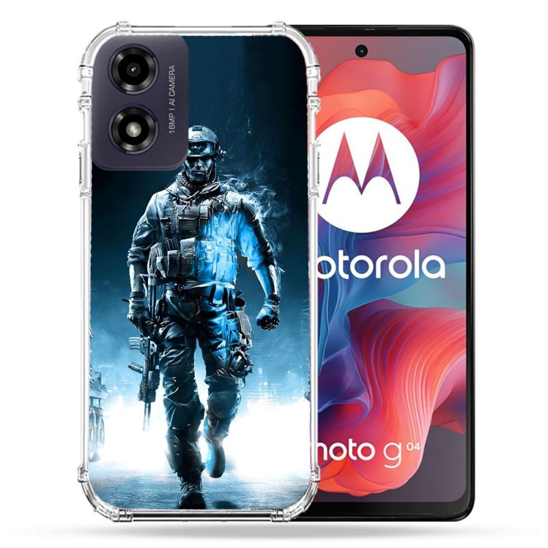 Coque Renforcée Pour Motorola G04 4G Call Of Duty Guerrier