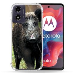 Coque Renforcée Pour Motorola G04 4G Chasse Sanglier bois