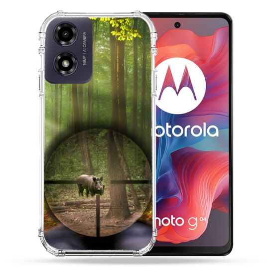 Coque Renforcée Pour Motorola G04 4G Chasse Sanglier Viseur