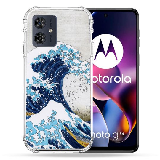 Coque Renforcée Pour Motorola G54 5G Peinture La Grande Vague