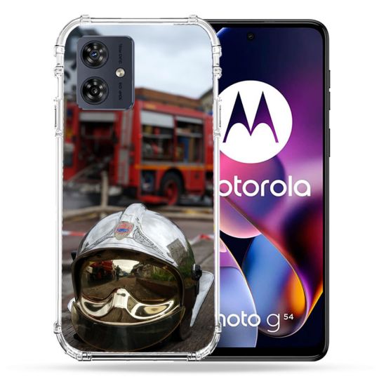 Coque Renforcée Pour Motorola G54 5G Pompier Casque Camion