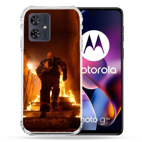 Coque Renforcée Pour Motorola G54 5G Pompier Escalier
