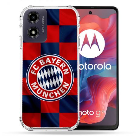 Coque Renforcée Pour Motorola G04 4G Foot Bayern Munich Carreaux