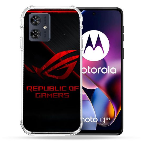 Coque Renforcée Pour Motorola G54 5G ROG Rouge