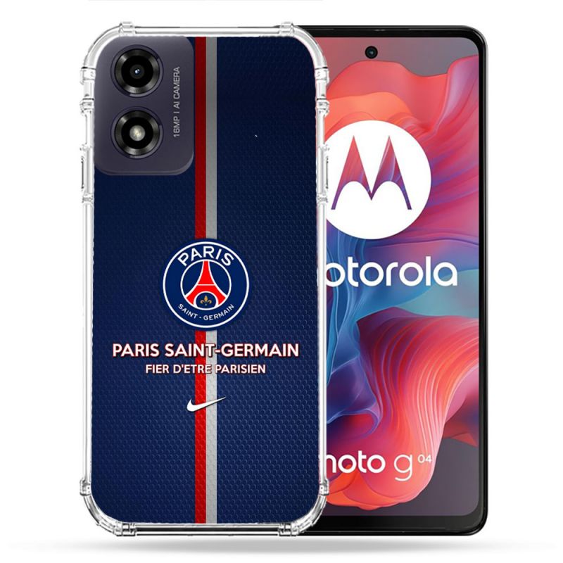 Coque Renforcée Pour Motorola G04 4G Foot PSG Fier