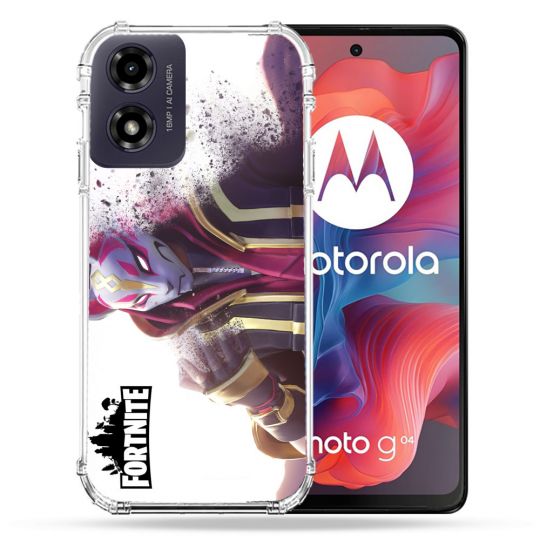 Coque Renforcée Pour Motorola G04 4G Fortnite Blanc
